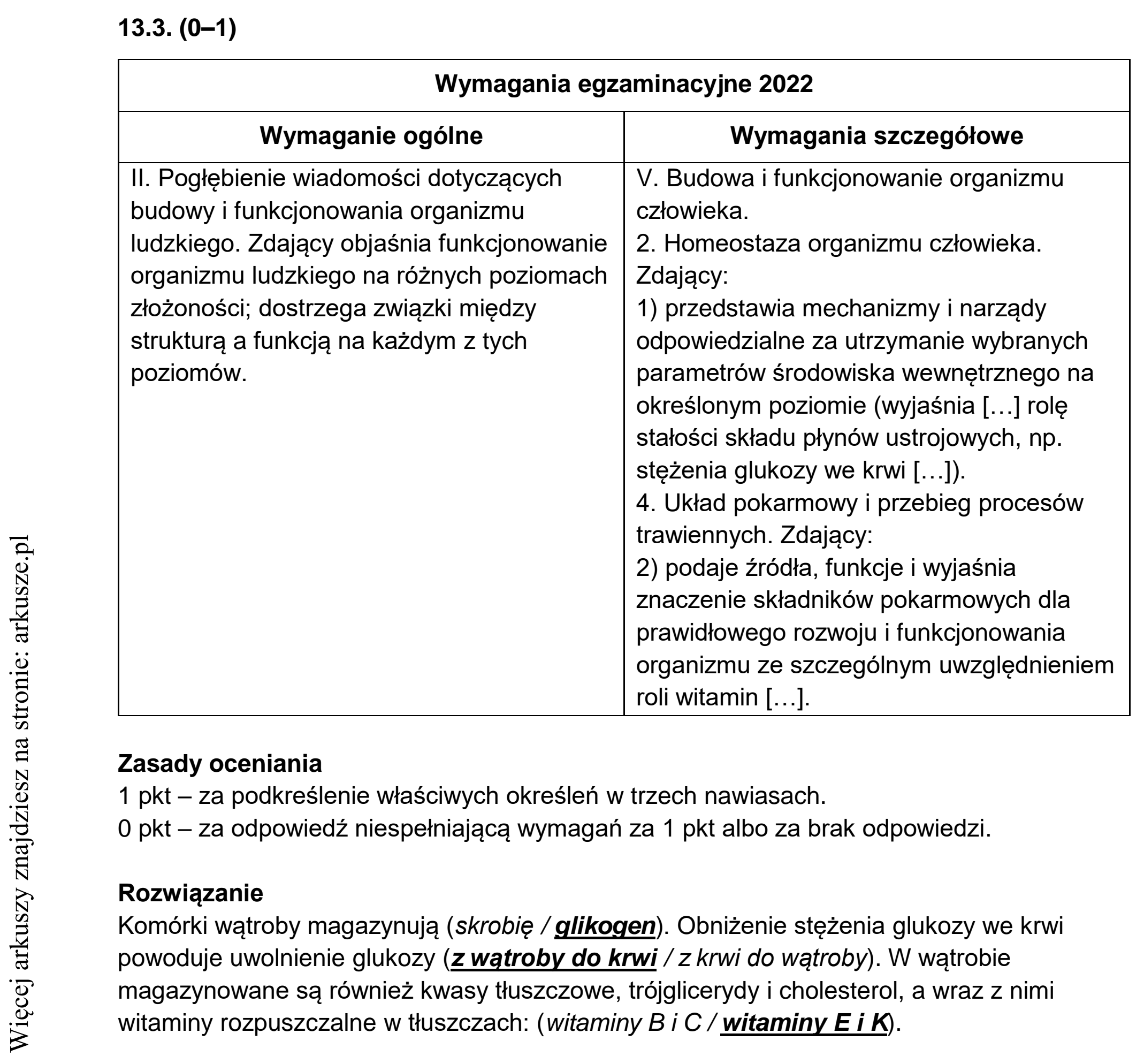Matura dodatkowa, czerwiec 2022, odpowiedź do zadania 13.1, fragment 2