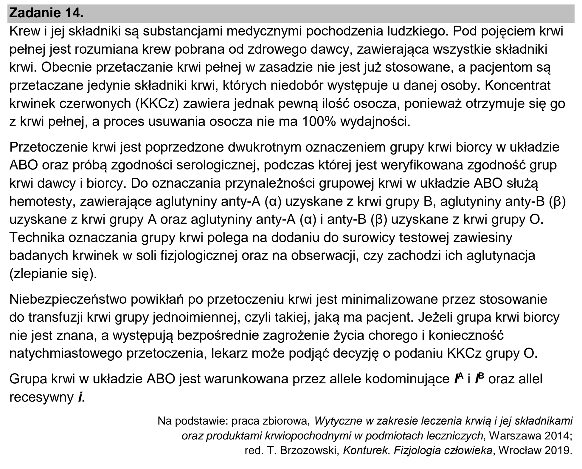 Matura dodatkowa, czerwiec 2023, wstęp zadania 14
