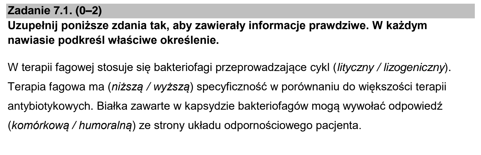 Matura dodatkowa, czerwiec 2023, zadanie 7.1
