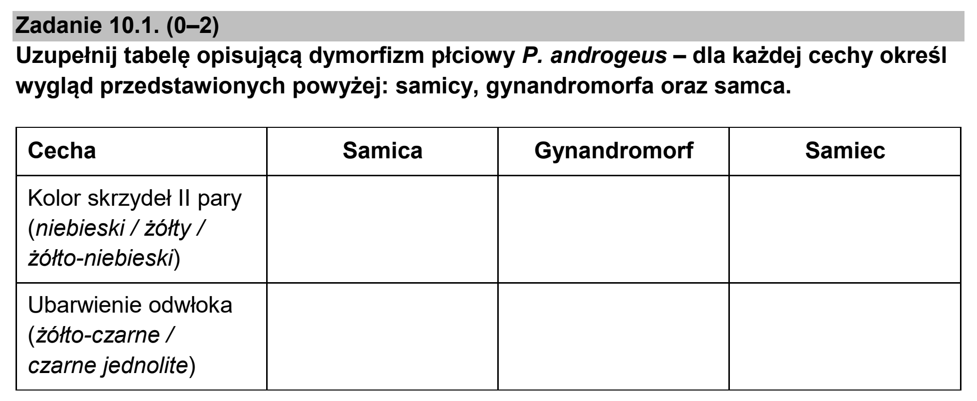 Matura dodatkowa, czerwiec 2024, zadanie 10.1