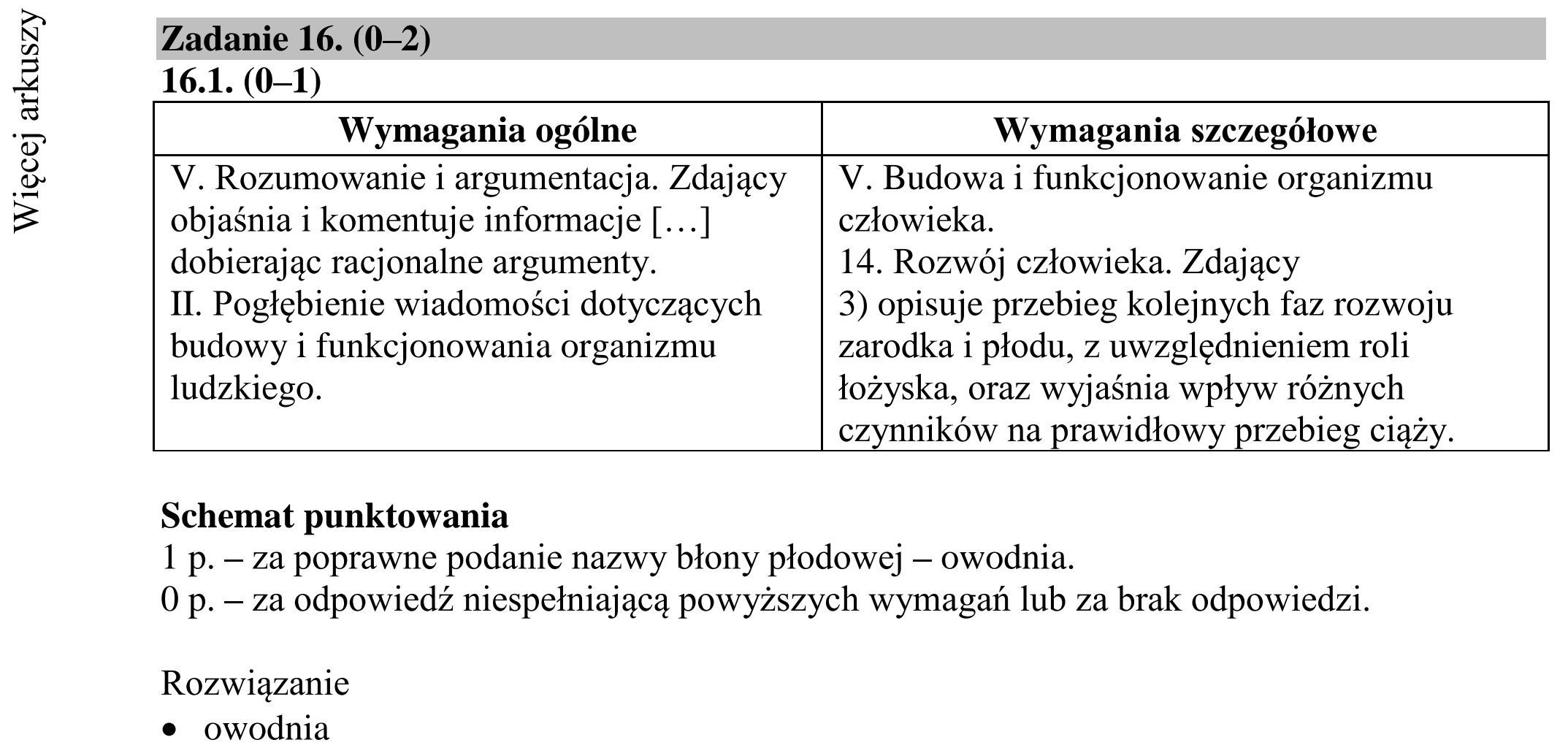 Matura dodatkowa, lipiec 2020, odpowiedź do zadania 16.1, fragment 1
