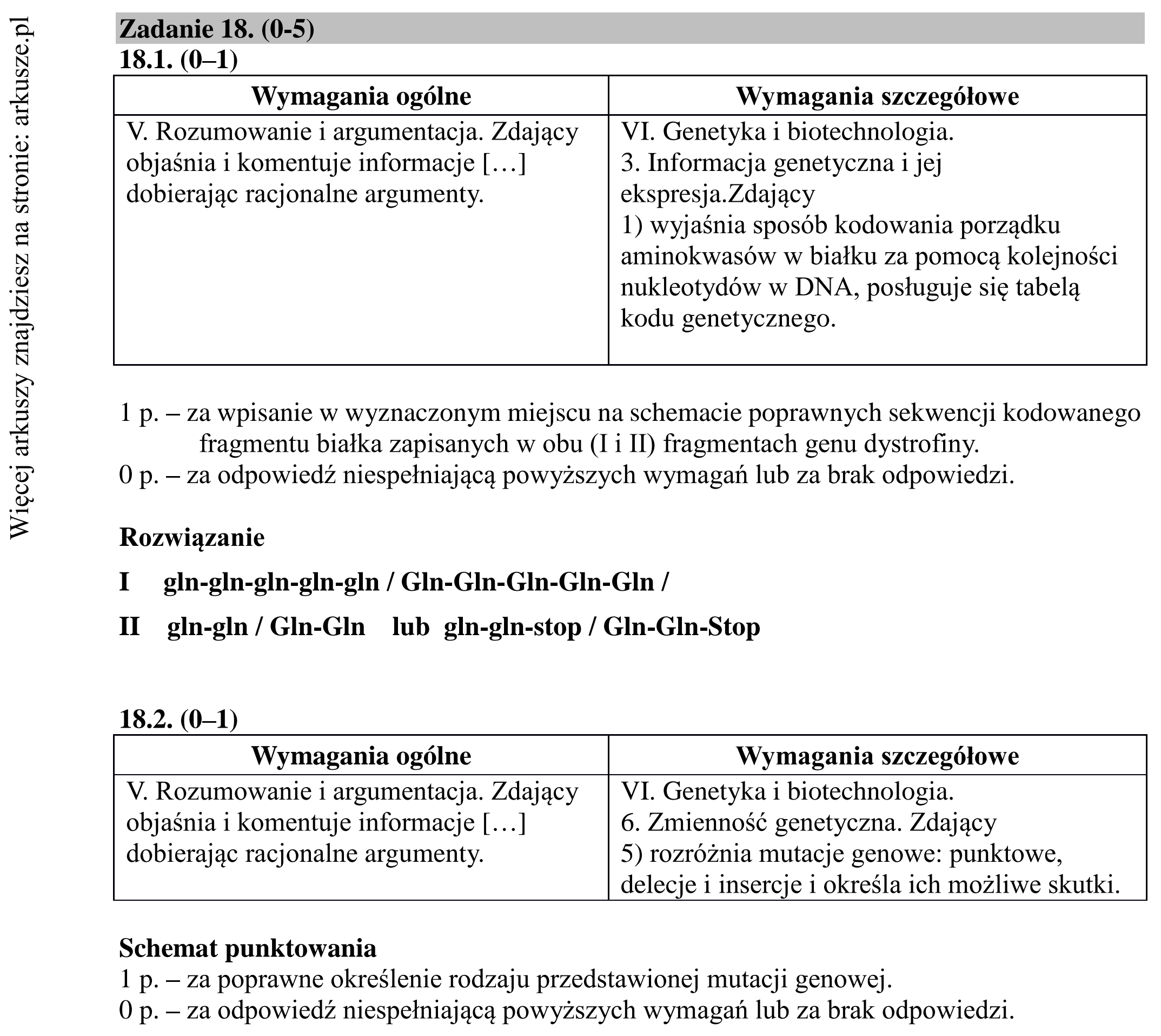 Matura dodatkowa, lipiec 2020, odpowiedź do zadania 18.1, fragment 1