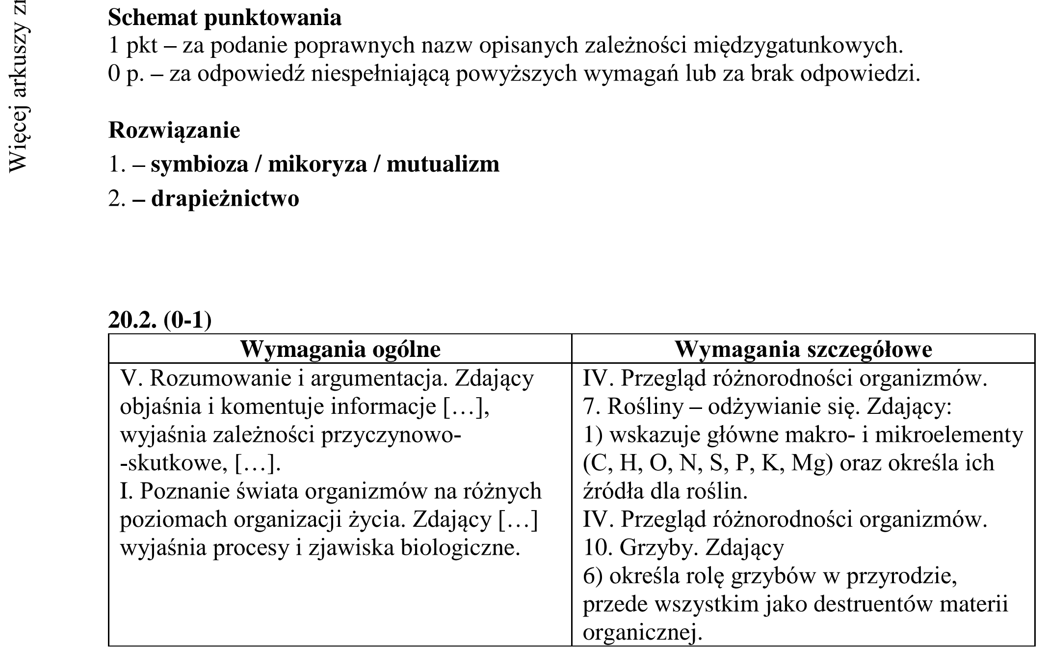 Matura dodatkowa, lipiec 2020, odpowiedź do zadania 20.1, fragment 1
