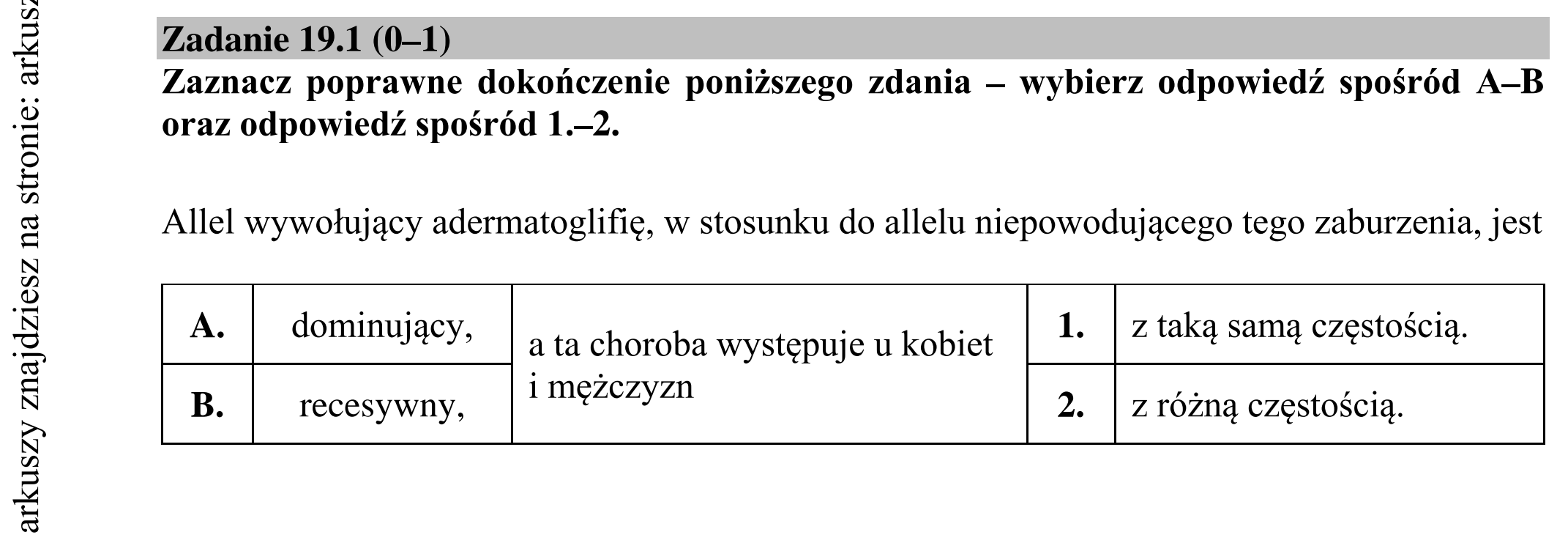 Matura dodatkowa, lipiec 2020, zadanie 19.1