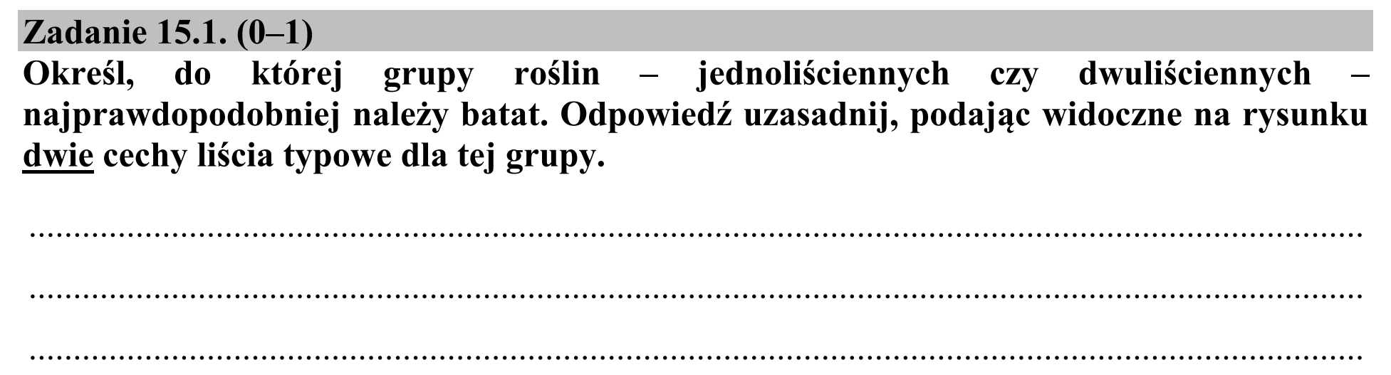 Matura, maj 2015, zadanie 15.1