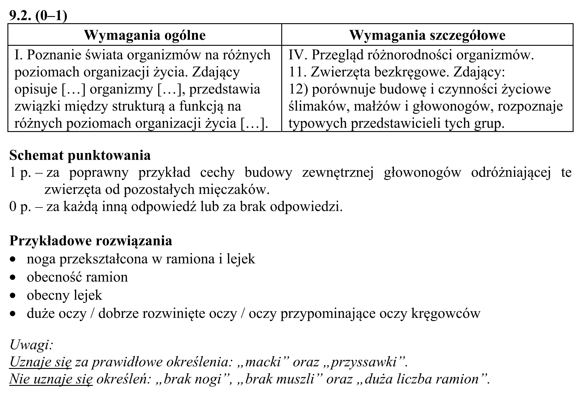 Matura, maj 2018, odpowiedź do zadania 9.1, fragment 2