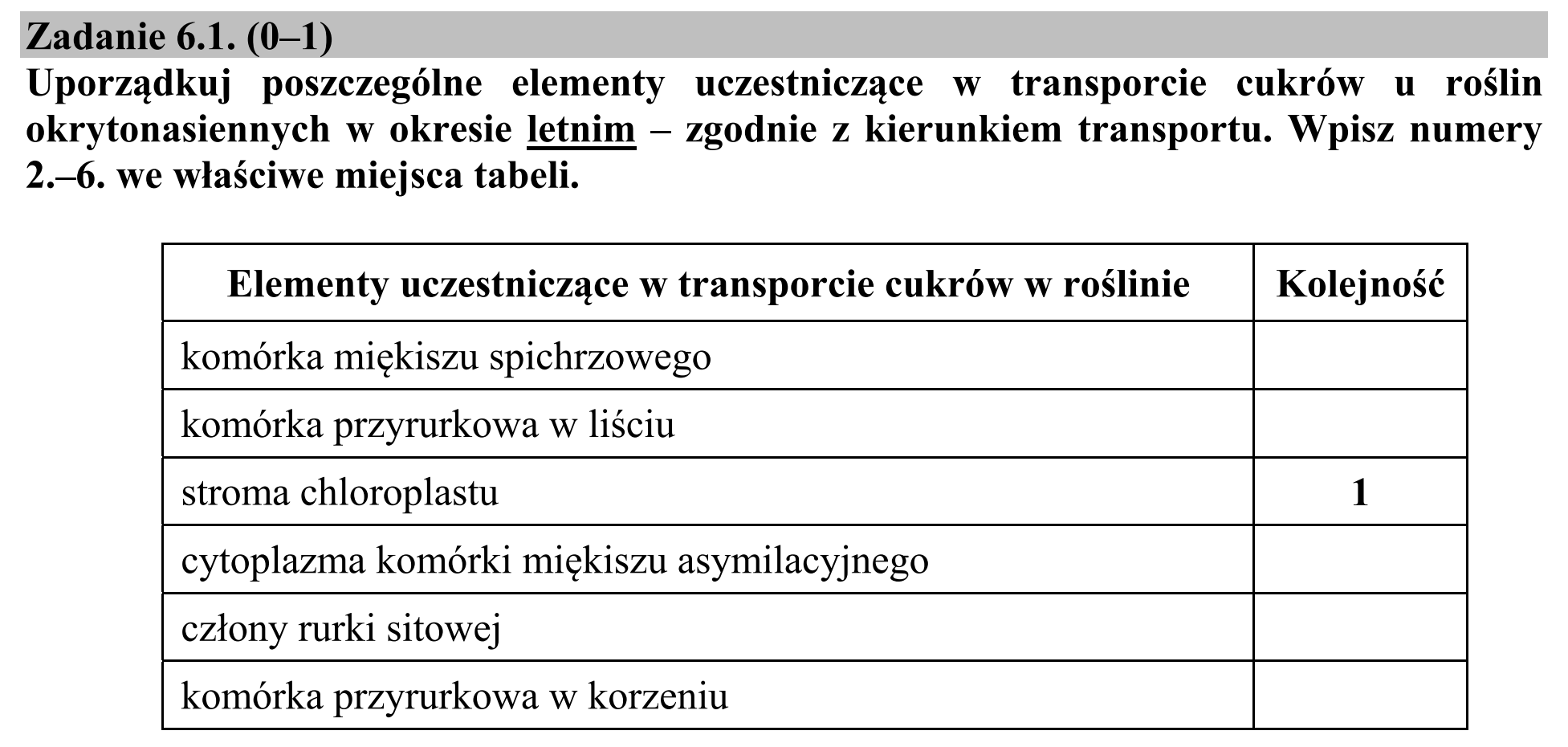 Matura, maj 2018, zadanie 6.1