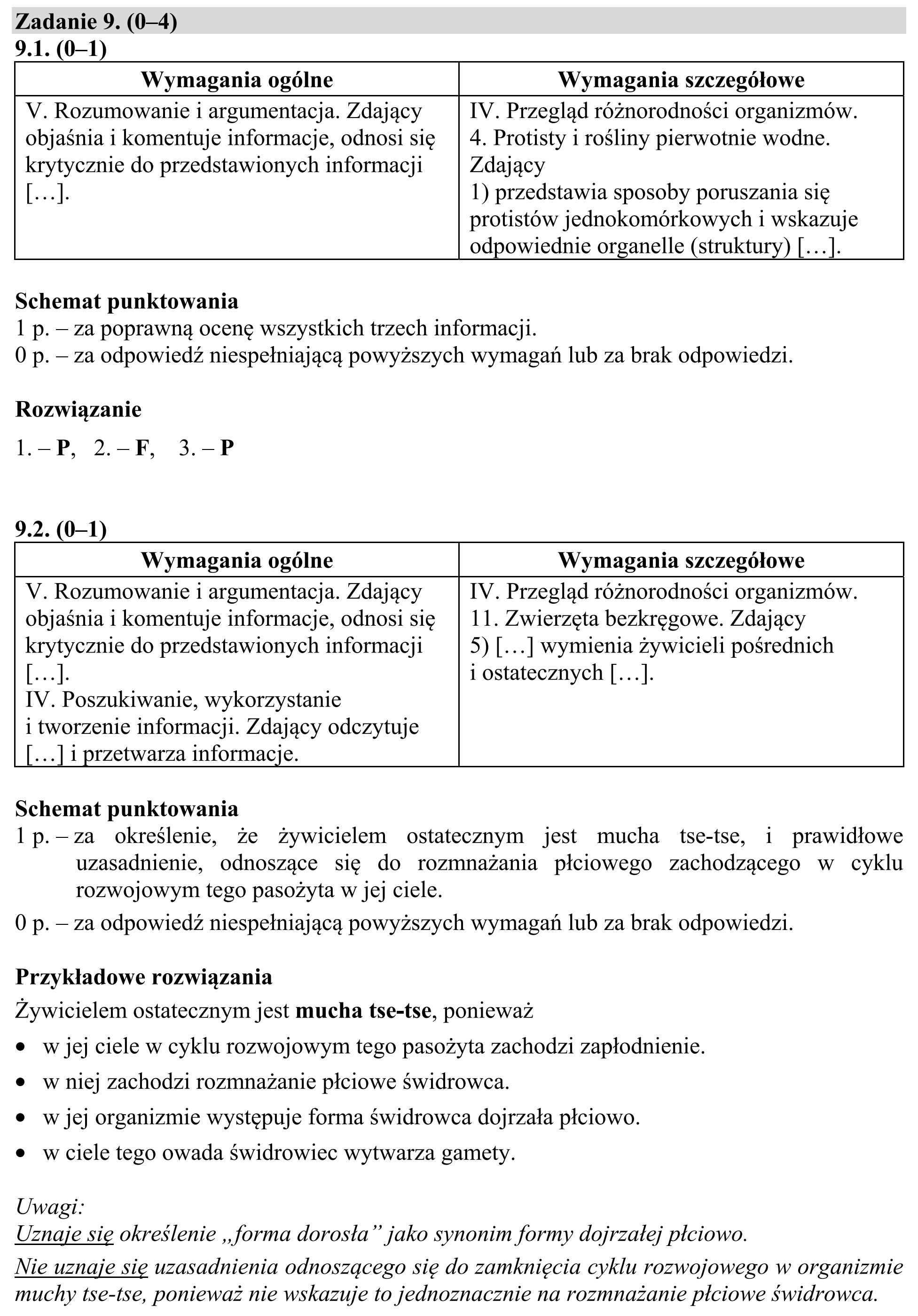 Matura, maj 2019, odpowiedź do zadania 9.1, fragment 1