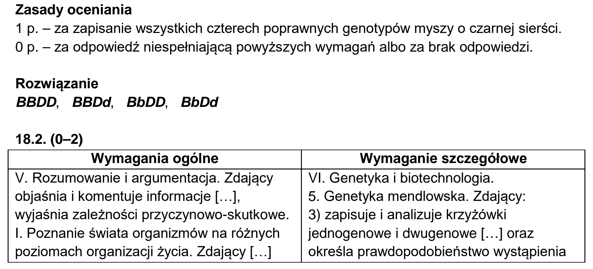 Matura, maj 2020, odpowiedź do zadania 18.1, fragment 1