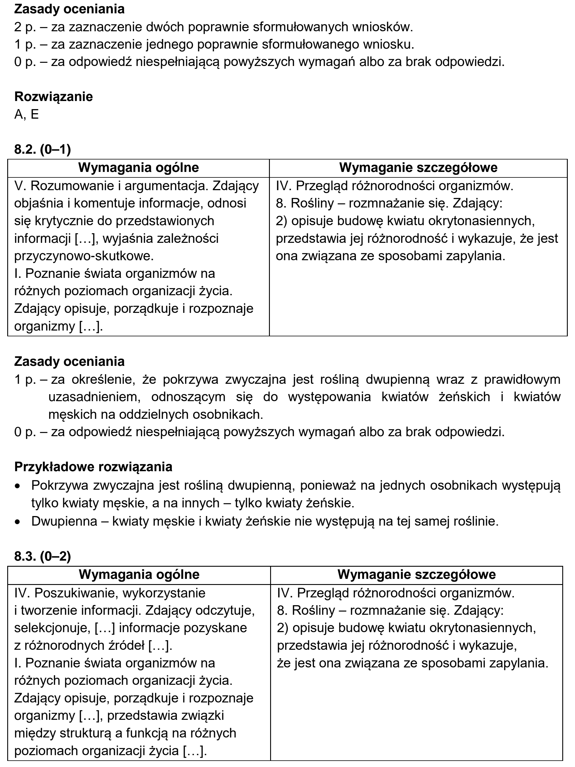 Matura, maj 2020, odpowiedź do zadania 8.1, fragment 1