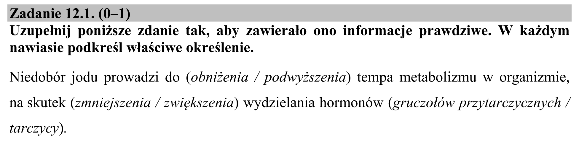 Matura, maj 2020, zadanie 12.1
