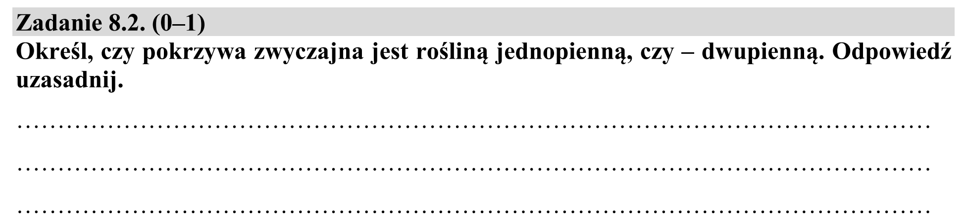 Matura, maj 2020, zadanie 8.2