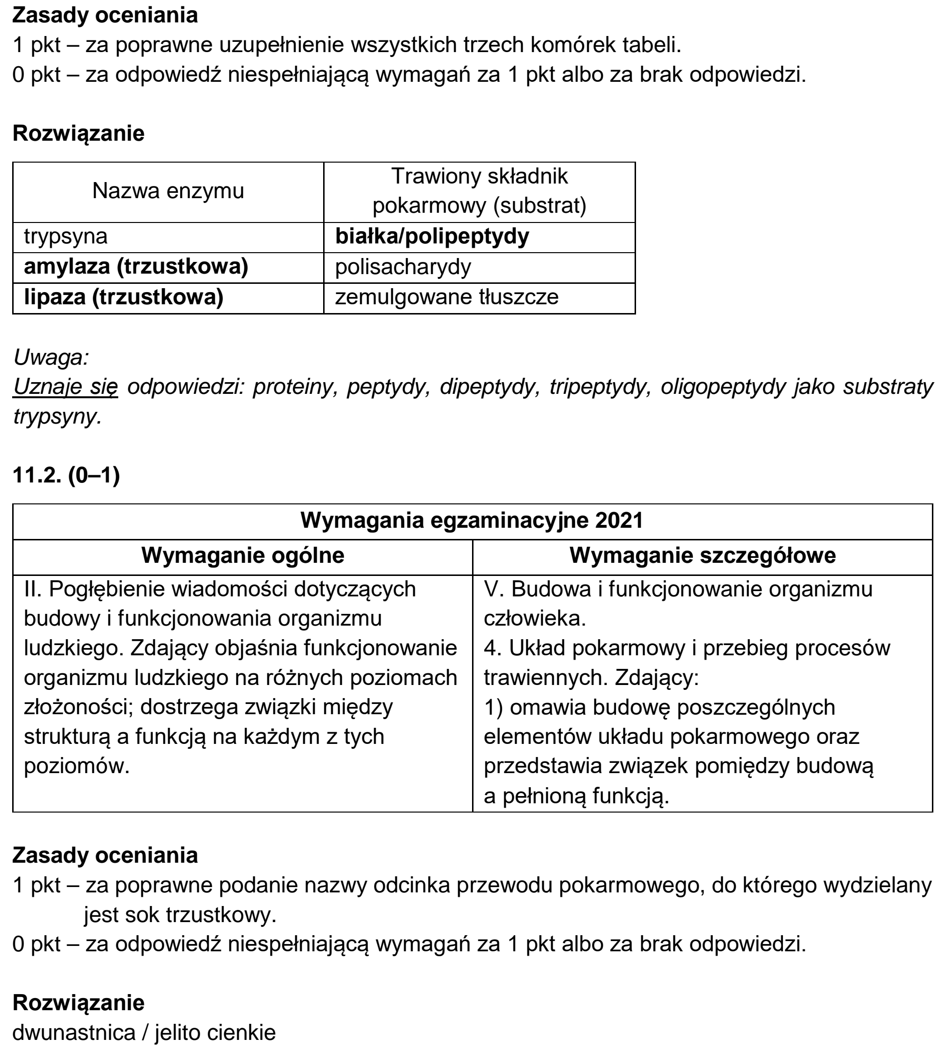 Matura, maj 2021, odpowiedź do zadania 11.1, fragment 1