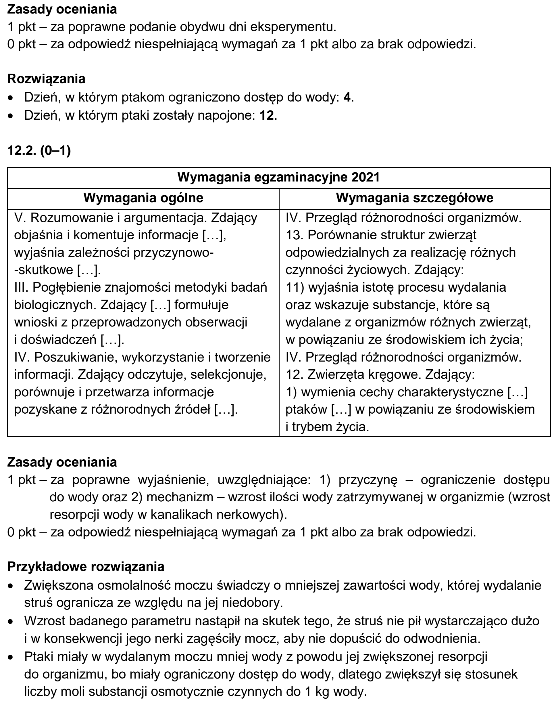 Matura, maj 2021, odpowiedź do zadania 12.1, fragment 1