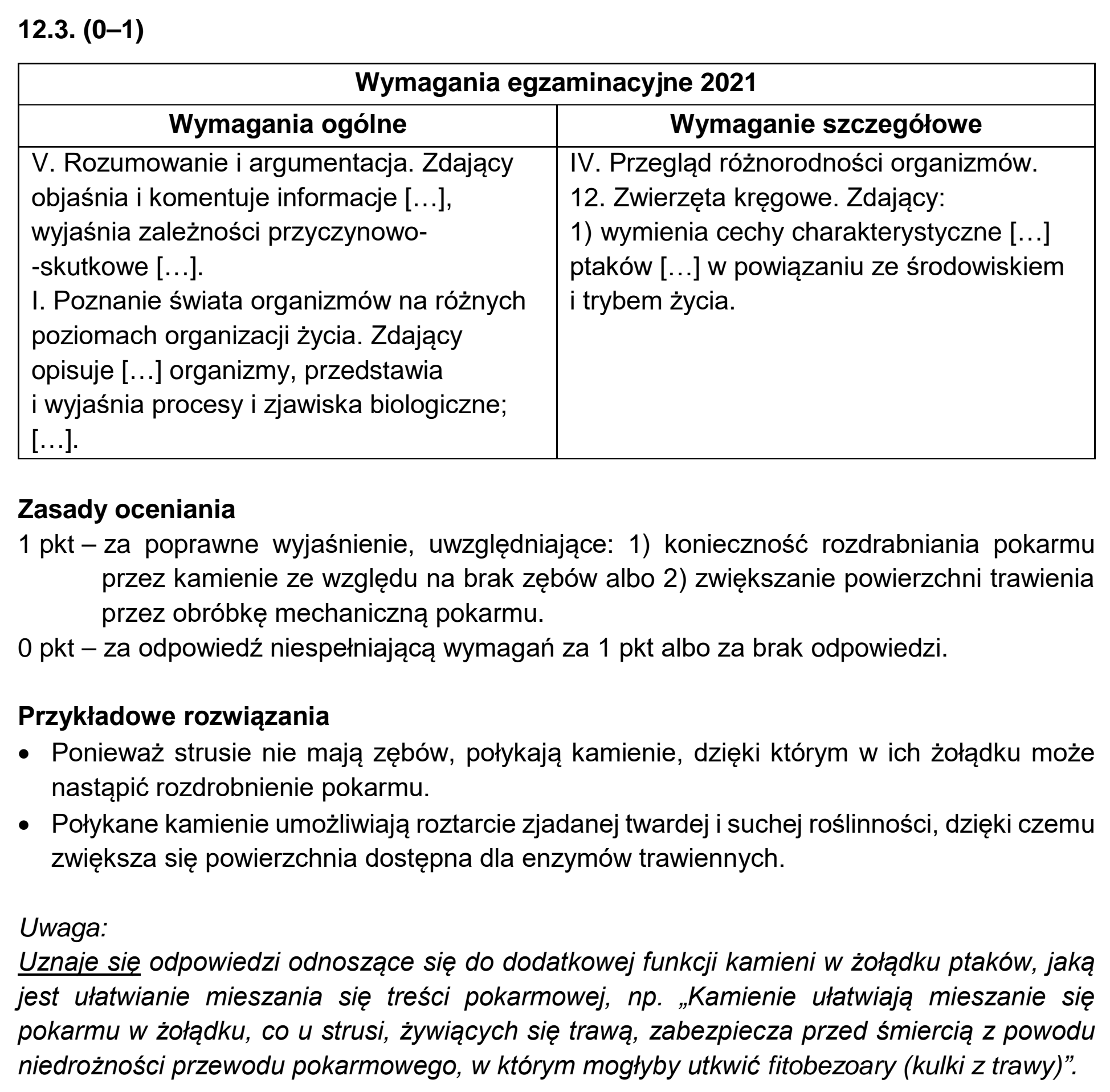 Matura, maj 2021, odpowiedź do zadania 12.1, fragment 2
