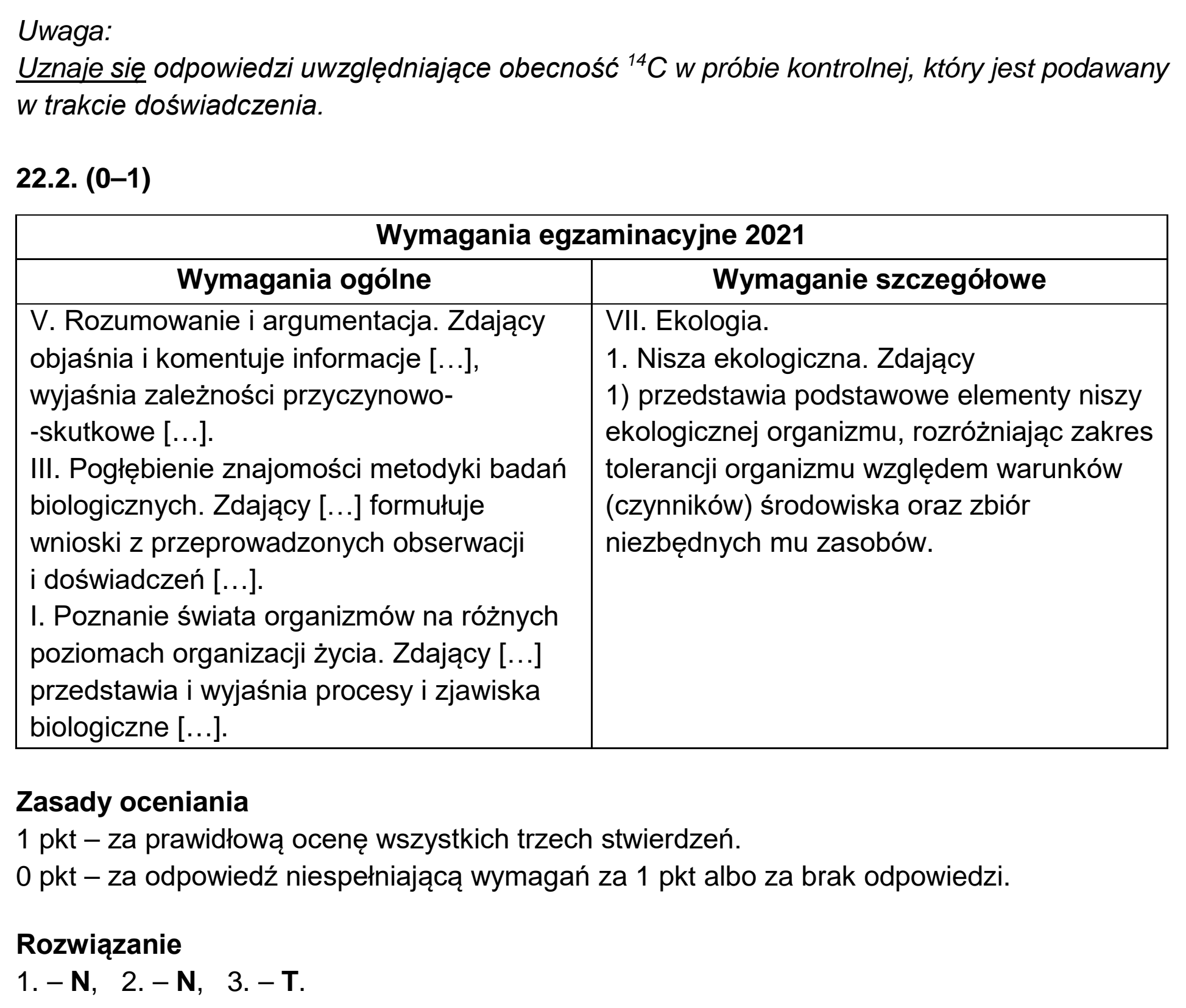 Matura, maj 2021, odpowiedź do zadania 22.1, fragment 2