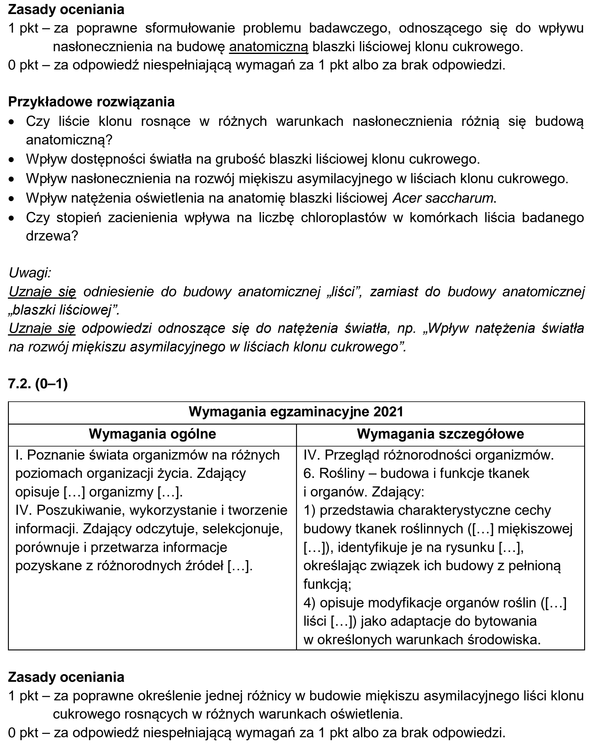 Matura, maj 2021, odpowiedź do zadania 7.1, fragment 1