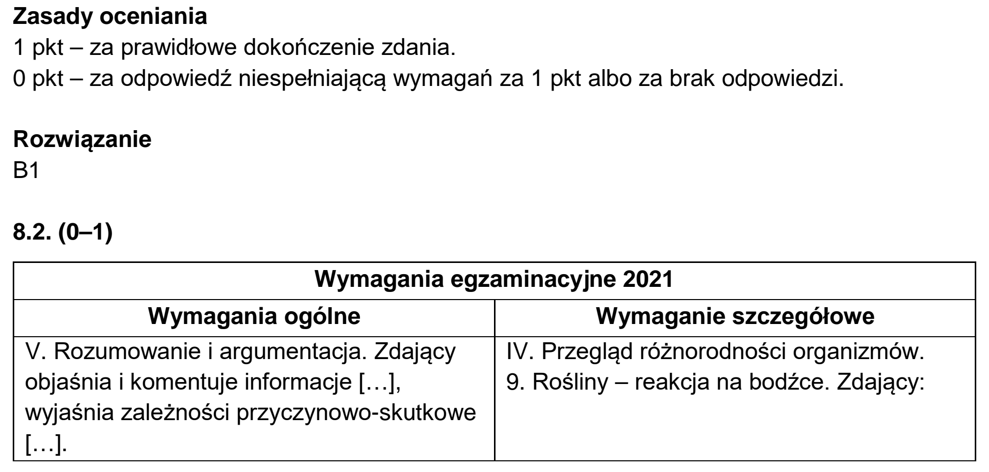 Matura, maj 2021, odpowiedź do zadania 8.1