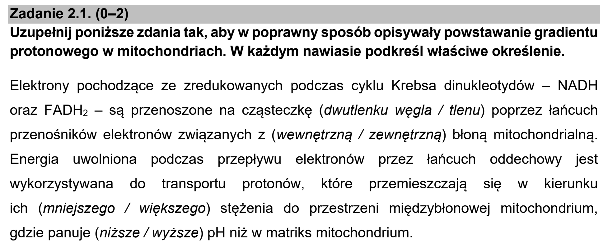 Matura, maj 2021, zadanie 2.1