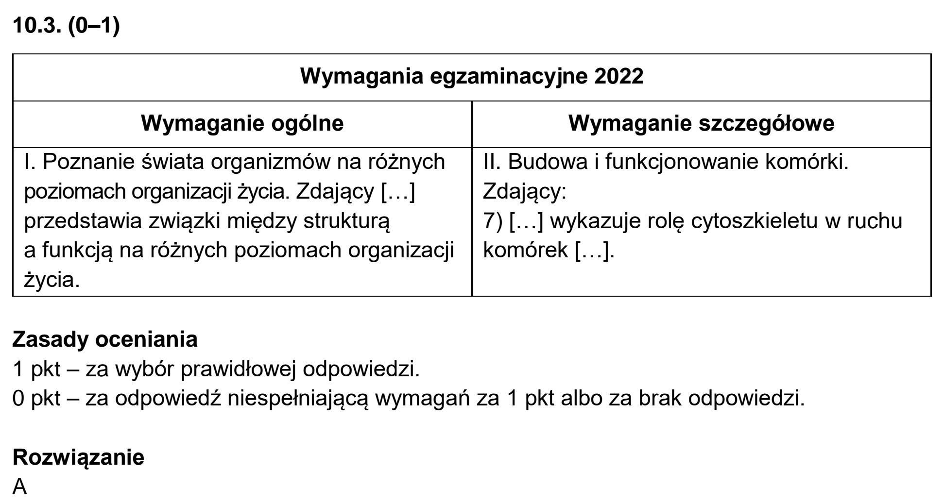Matura, maj 2022, odpowiedź do zadania 10.1, fragment 2