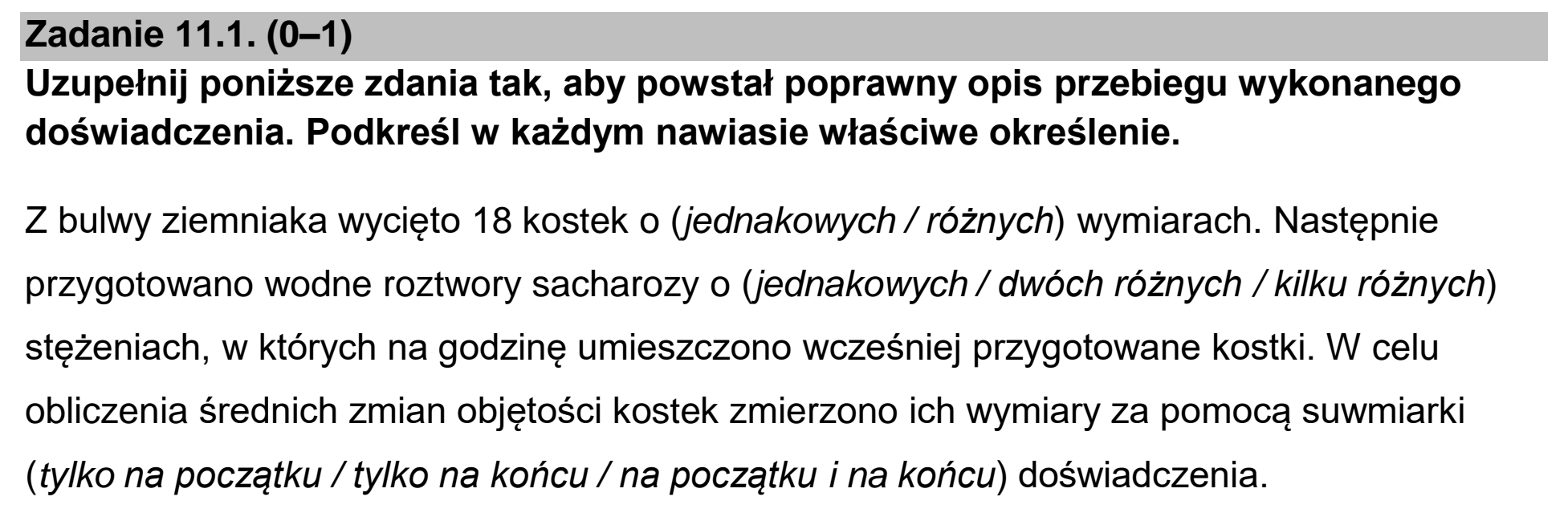 Matura, maj 2022, zadanie 11.1