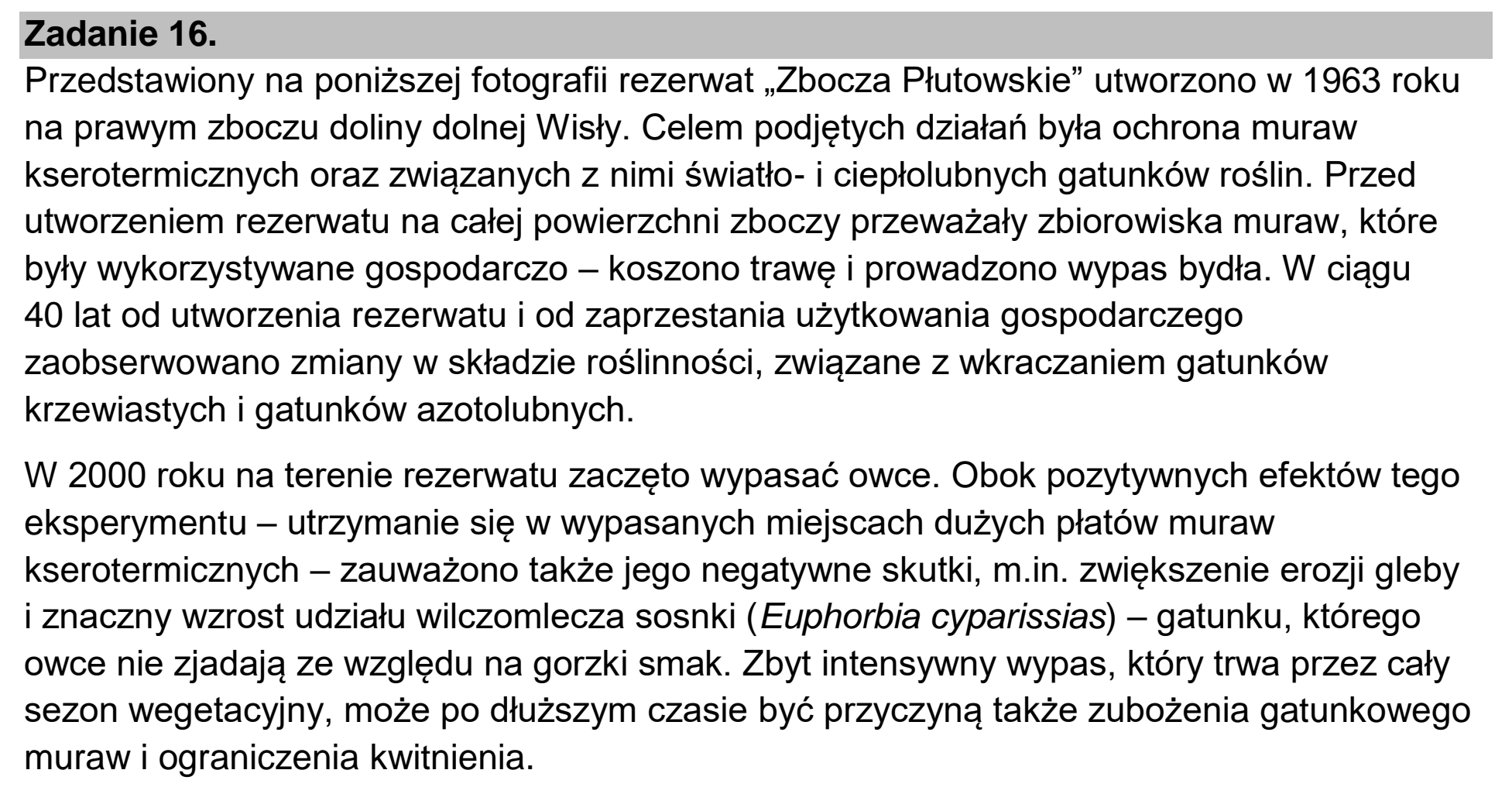 Matura, maj 2023, wstęp zadania 16, fragment 1