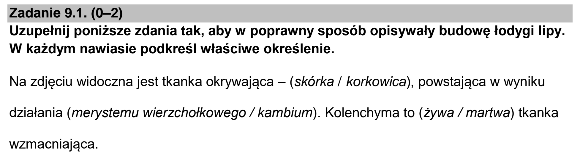 Matura, maj 2024, zadanie 9.1