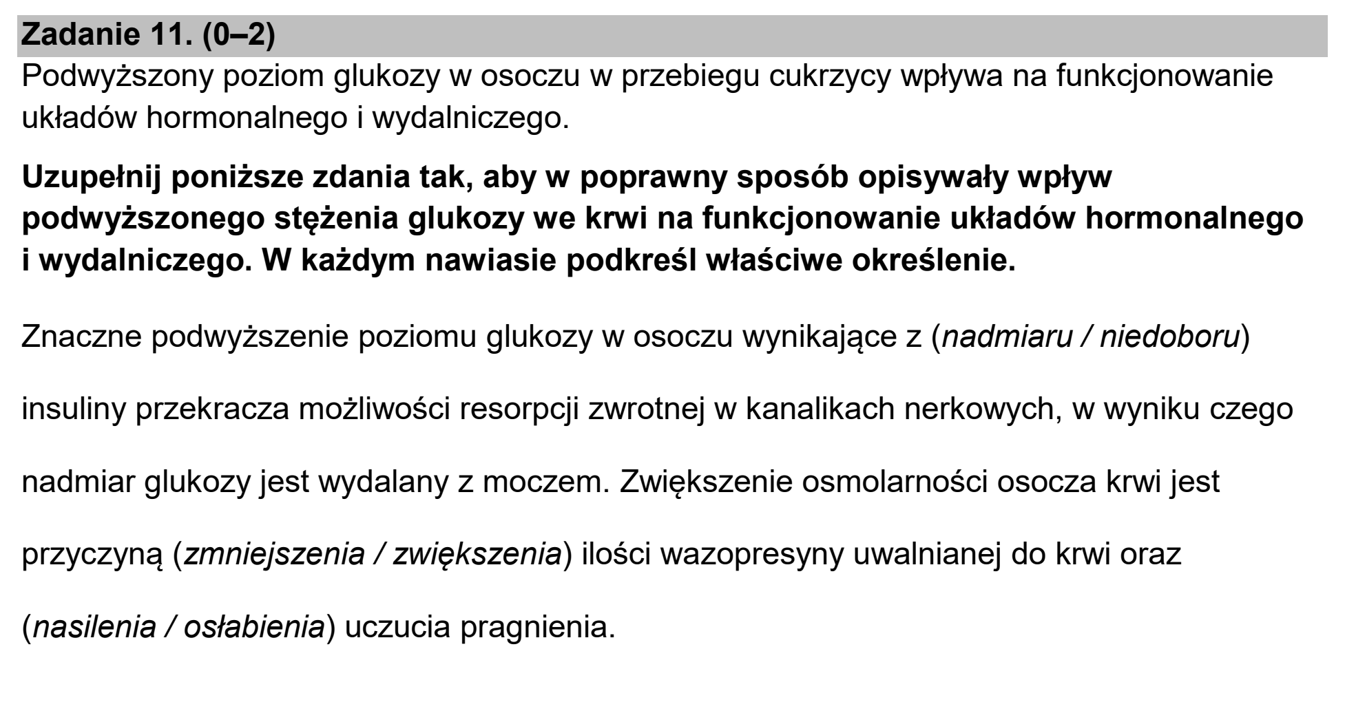 Matura, maj 2025, zadanie 11