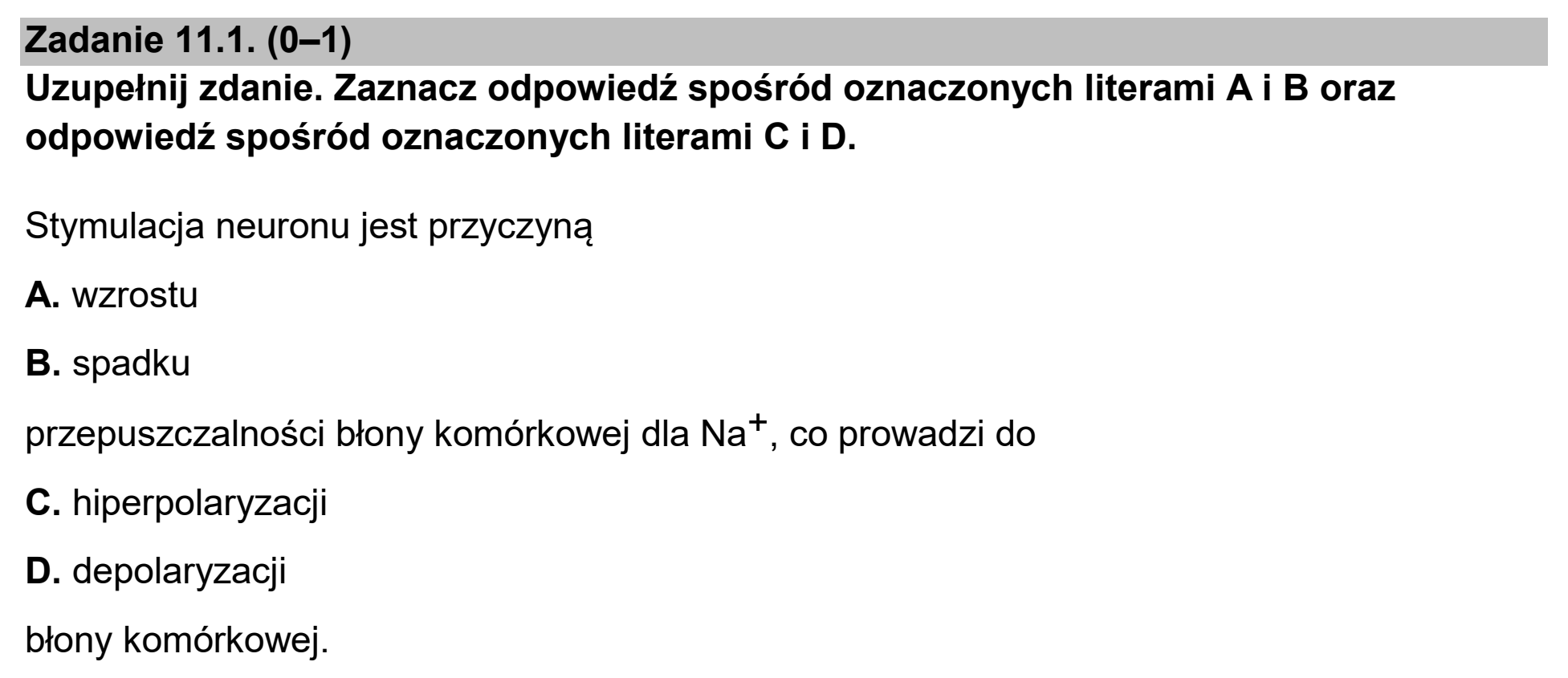 Matura, maj 2026, zadanie 11.1
