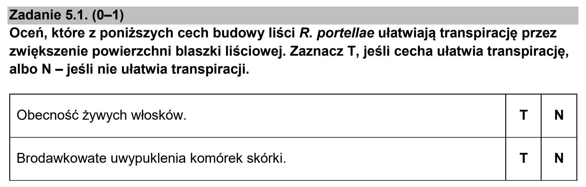 Matura, maj 2026, zadanie 5.1