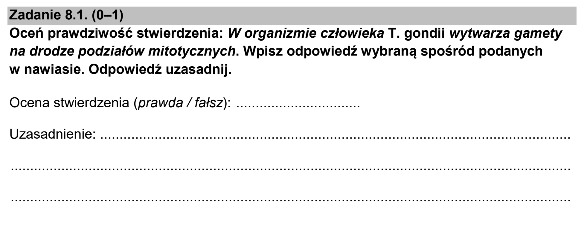 Matura, maj 2026, zadanie 8.1