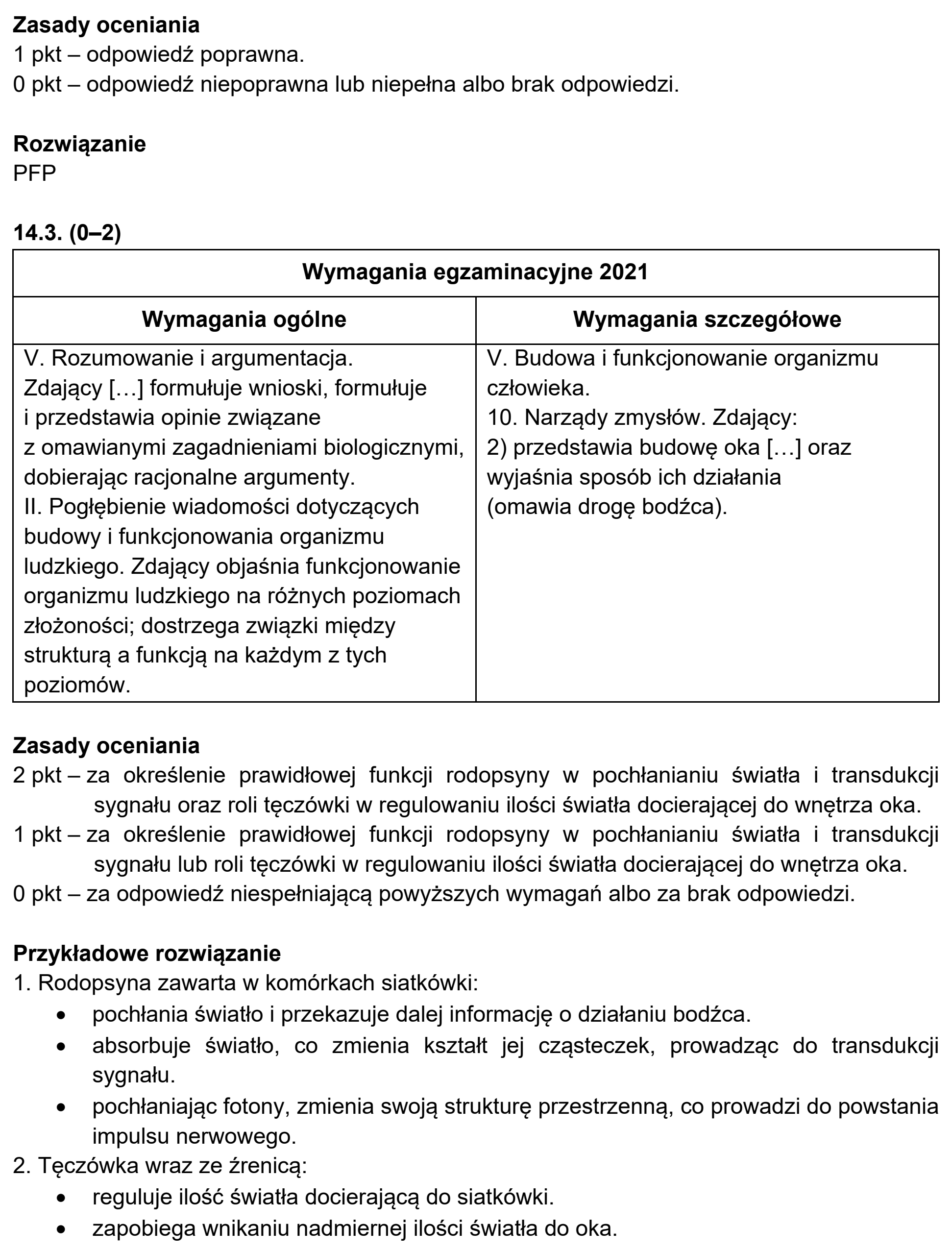 Matura próbna, marzec 2021, odpowiedź do zadania 14.1, fragment 2