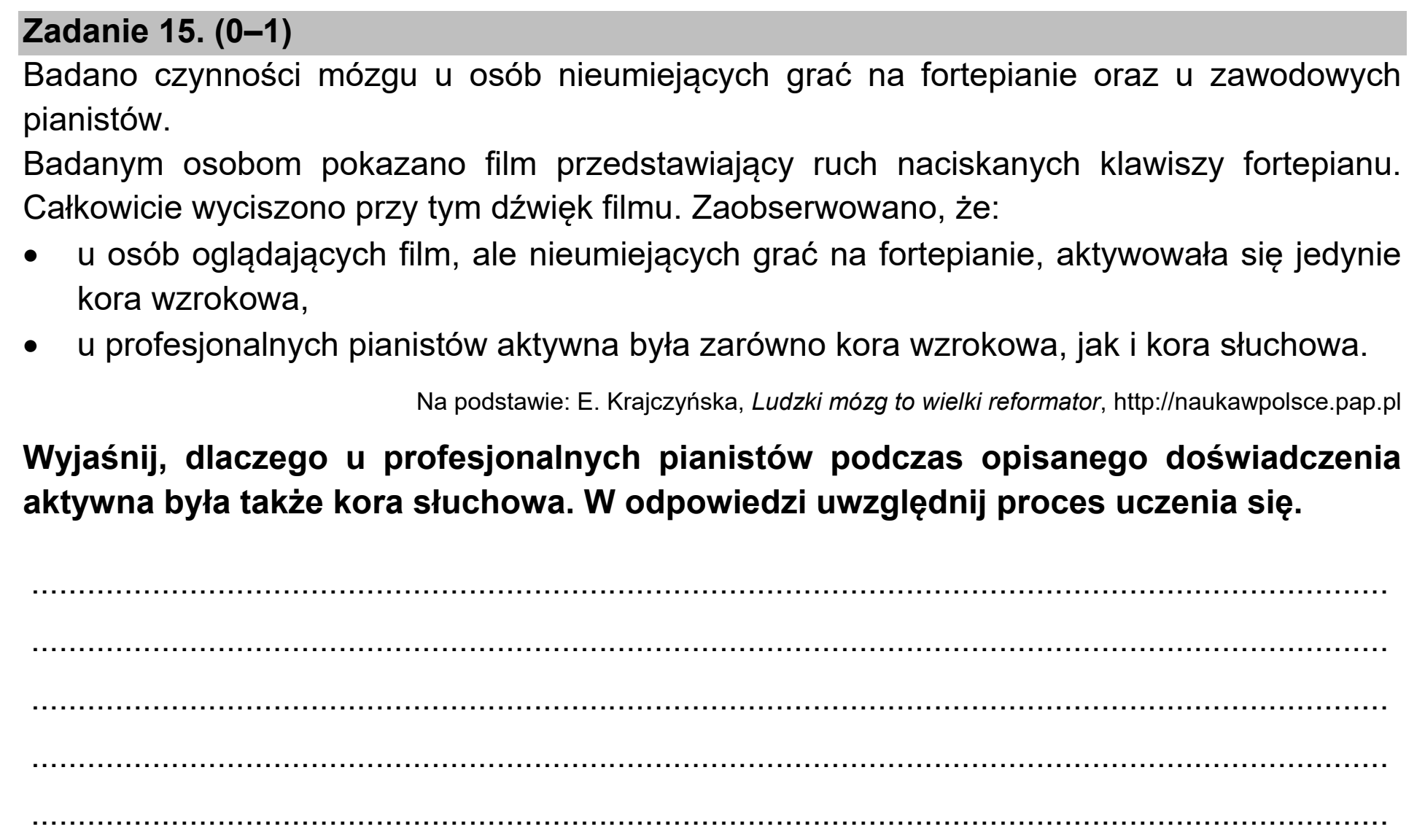 Matura próbna, marzec 2021, podgląd zadania 15