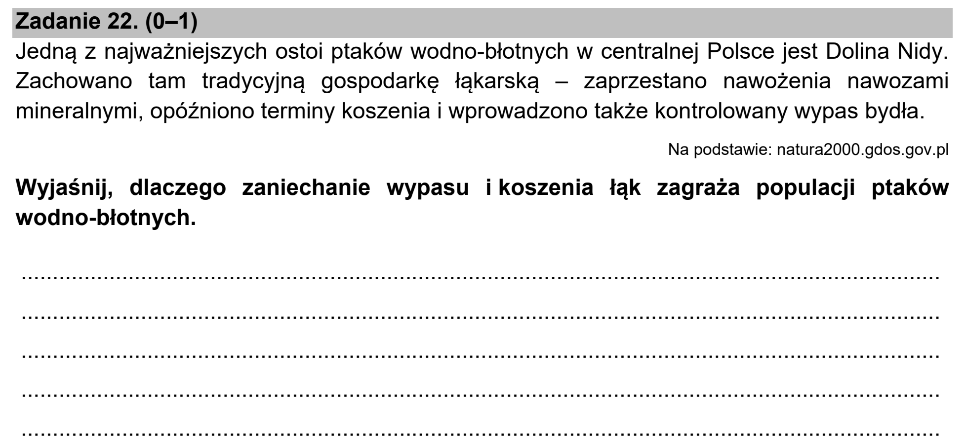 Matura próbna, marzec 2021, podgląd zadania 22