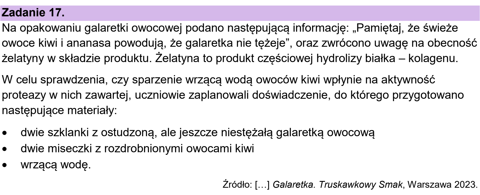 Matura dodatkowa, czerwiec 2024, wstęp zadania 17