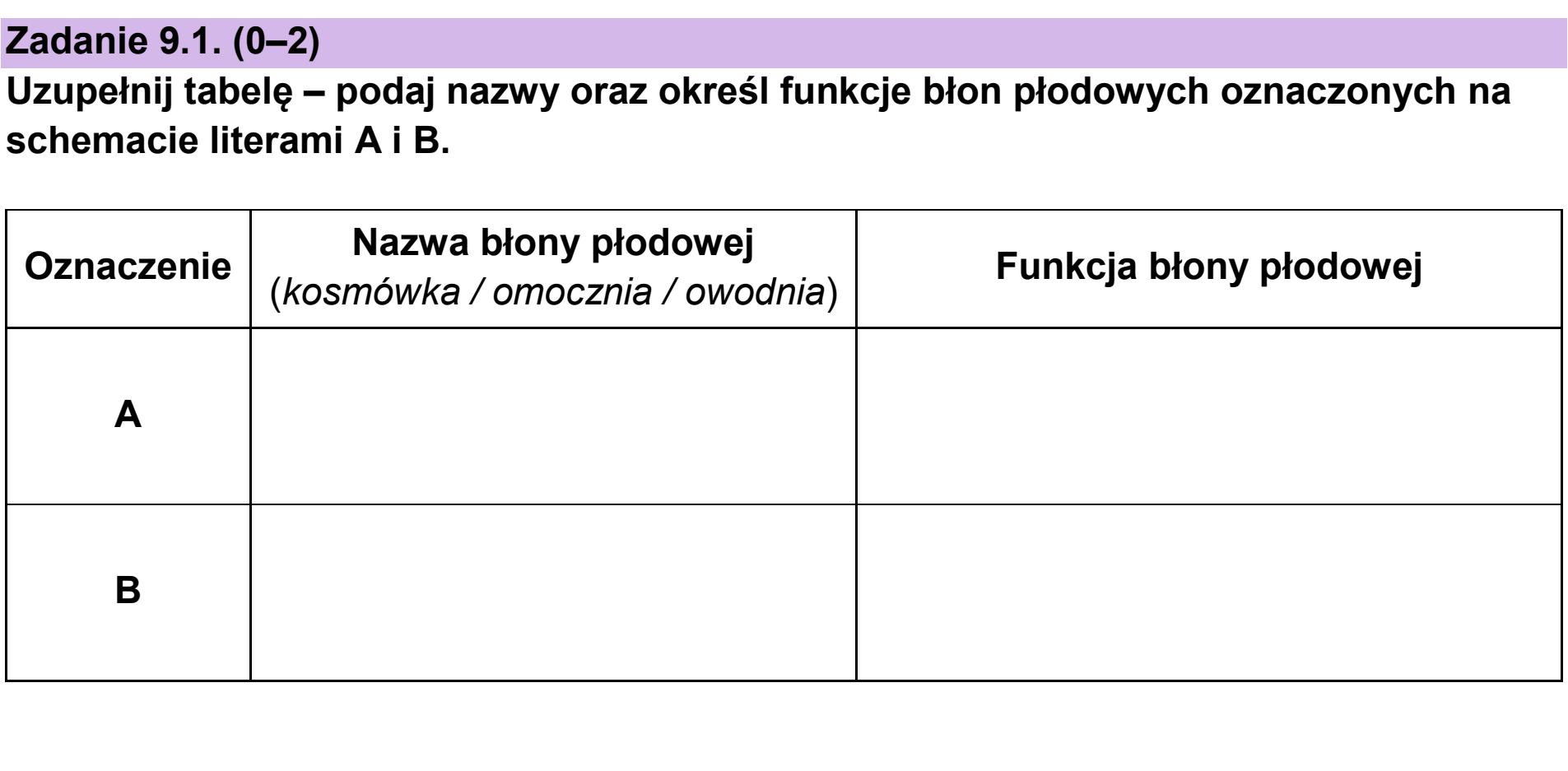 Matura dodatkowa, czerwiec 2025, zadanie 9.1