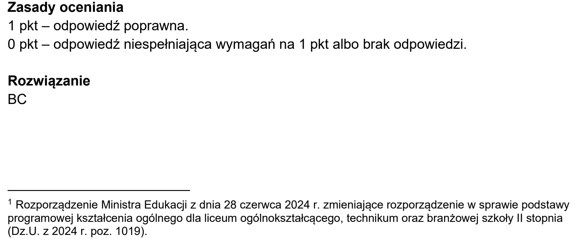 Matura dodatkowa, czerwiec 2026, odpowiedź do zadania 1.2