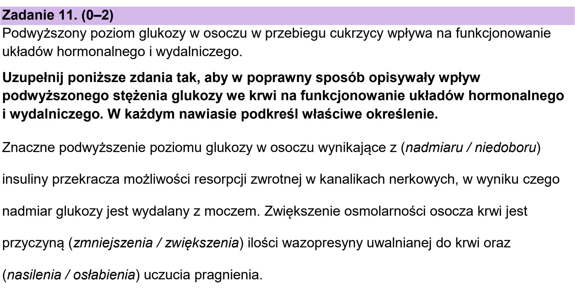 Matura, maj 2025, podgląd zadania 11