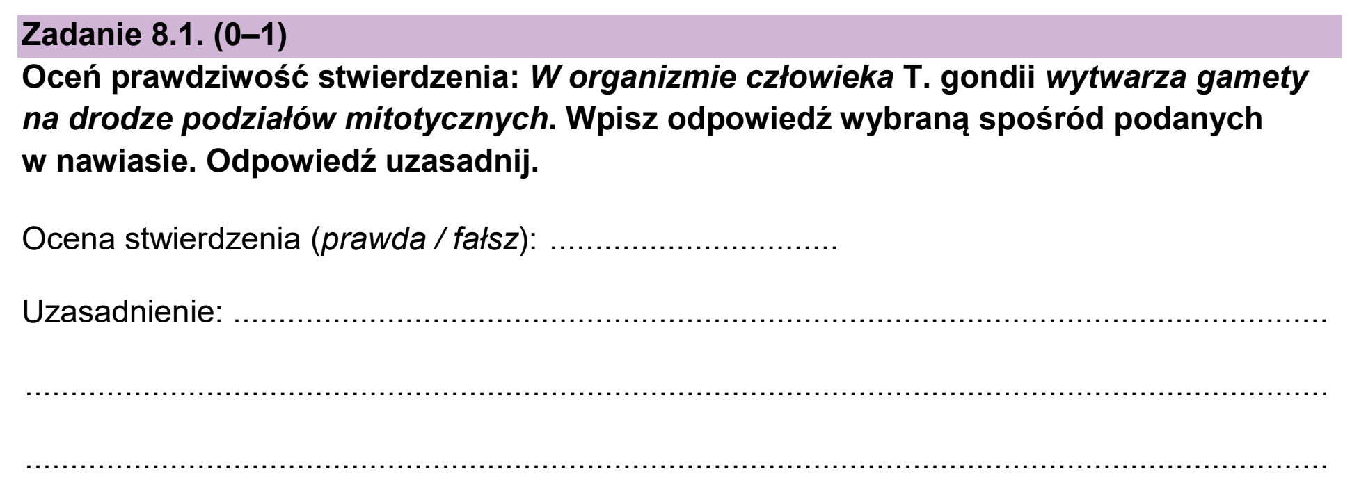 Matura, maj 2026, zadanie 8.1