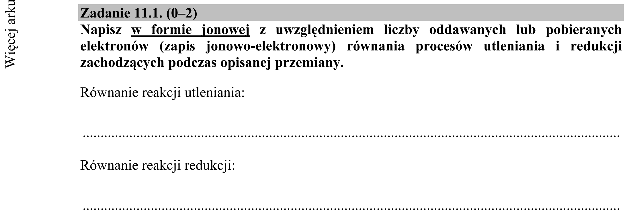 Matura dodatkowa, czerwiec 2015, zadanie 11.1