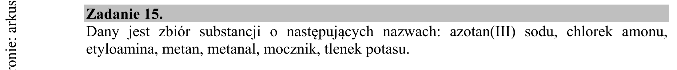 Matura dodatkowa, czerwiec 2015, wstęp zadania 15