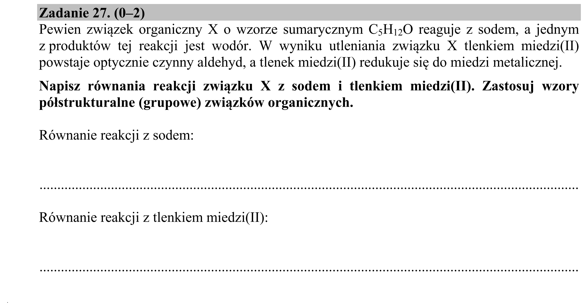 Matura dodatkowa, czerwiec 2015, podgląd zadania 27