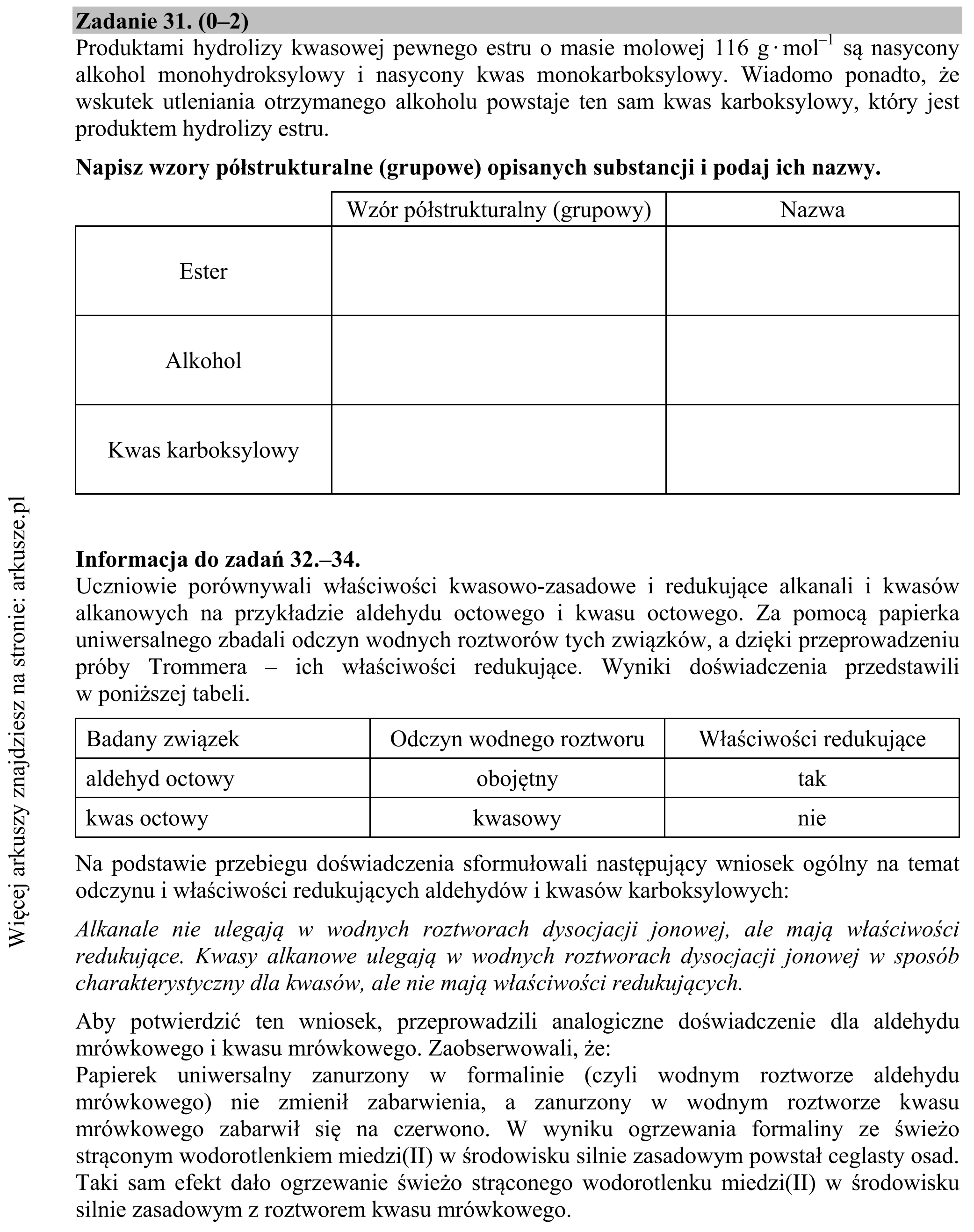 Matura dodatkowa, czerwiec 2015, zadanie 31