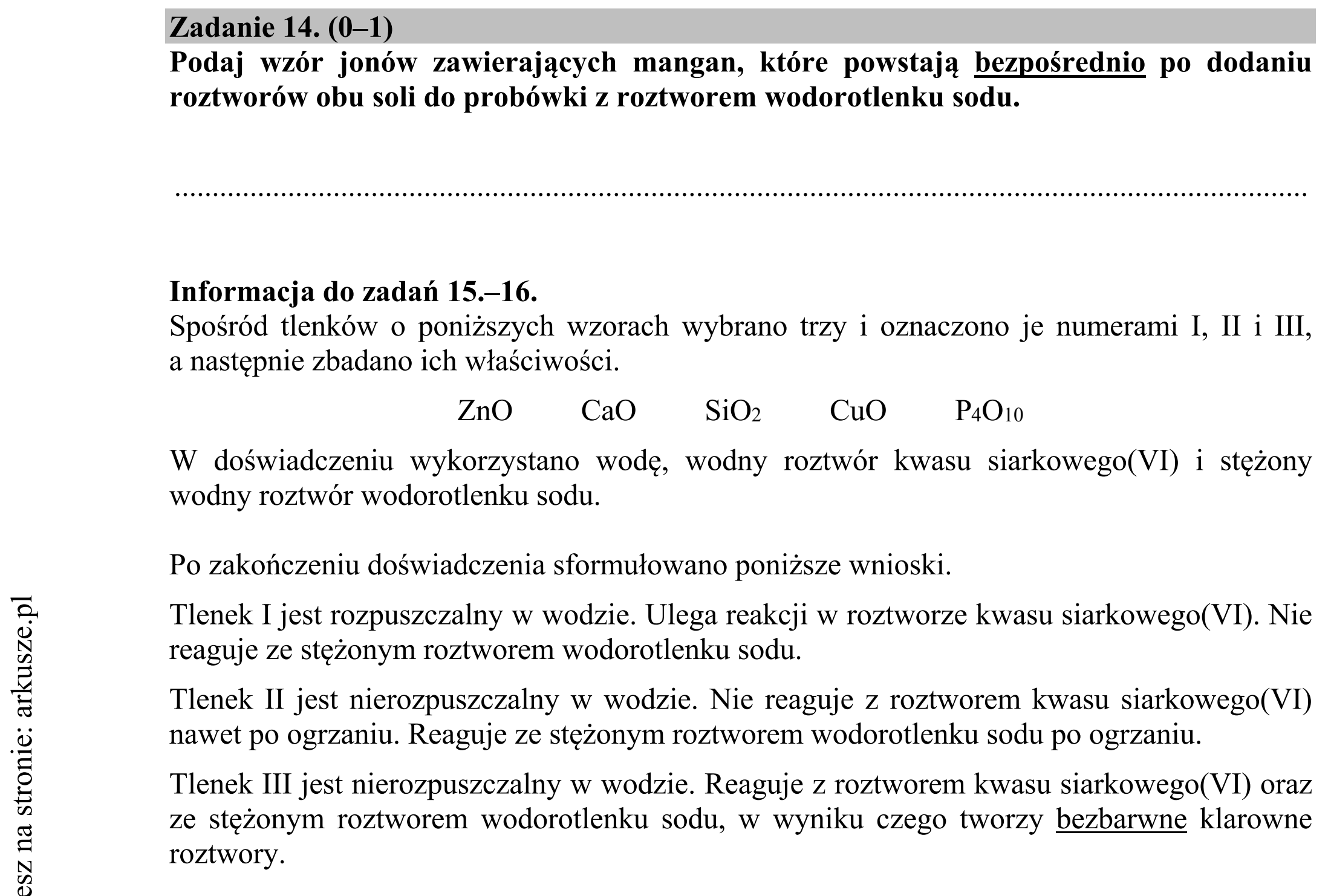 Matura dodatkowa, czerwiec 2016, zadanie 14