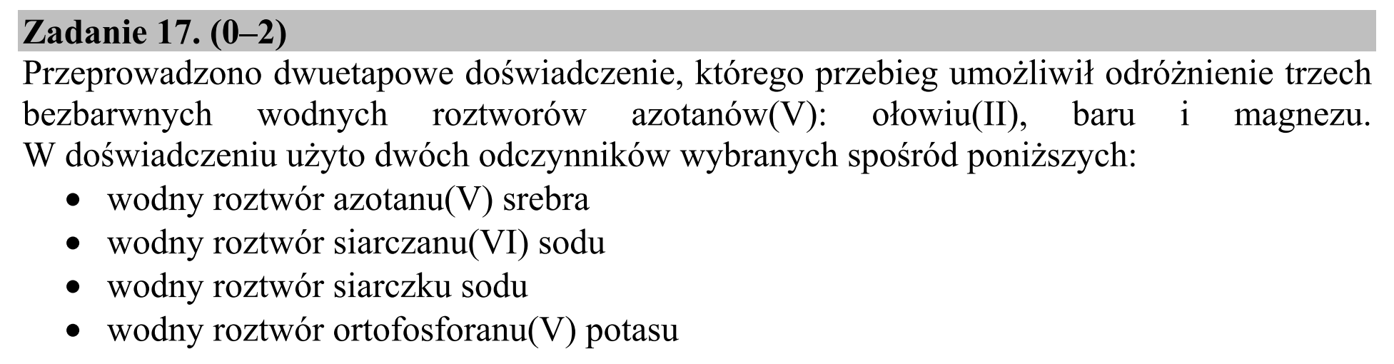 Matura dodatkowa, czerwiec 2016, wstęp zadania 17