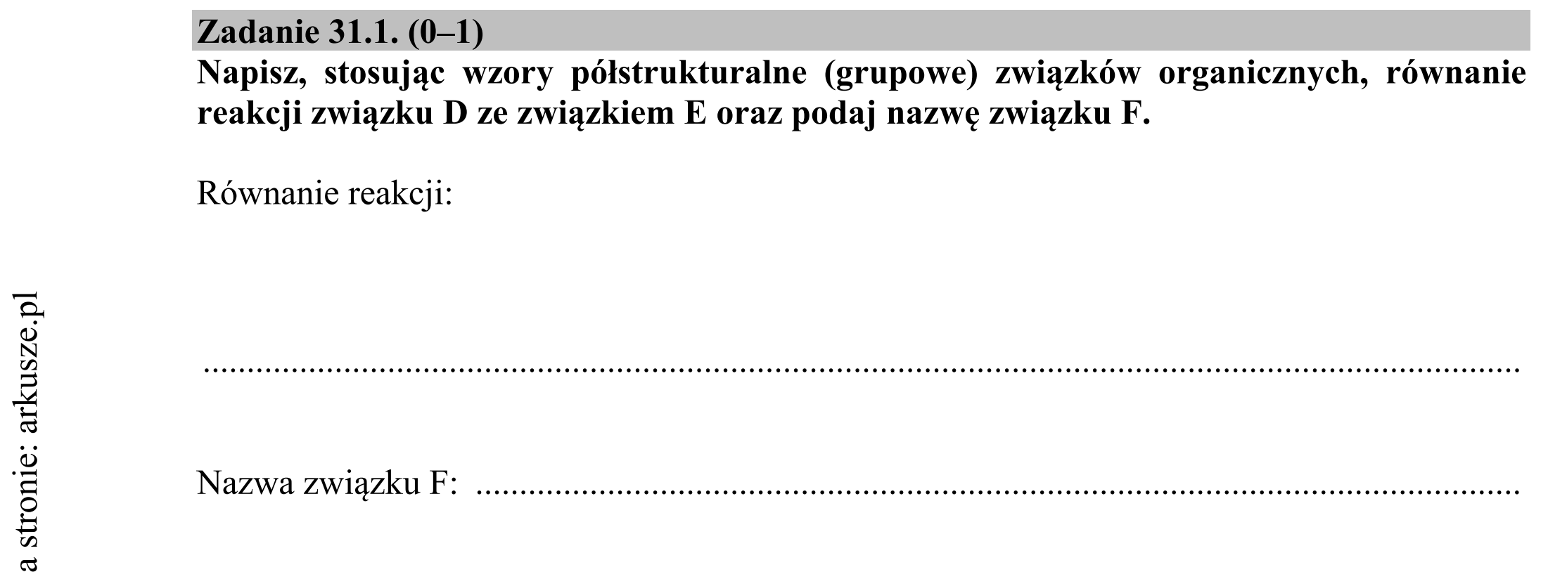 Matura dodatkowa, czerwiec 2016, zadanie 31.1