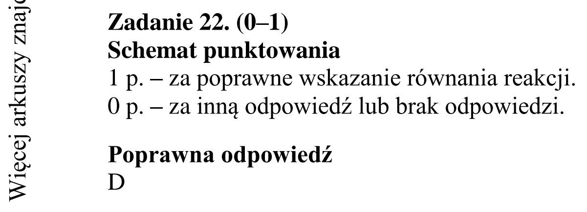 Matura dodatkowa, czerwiec 2017, odpowiedź do zadania 22