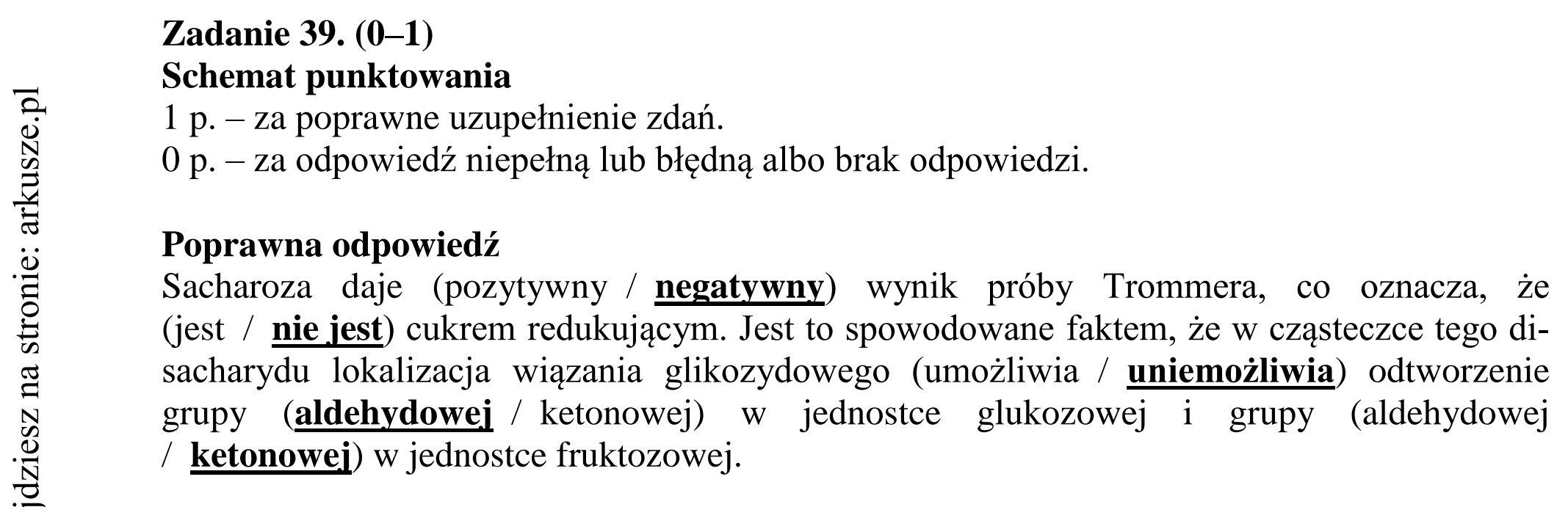Matura dodatkowa, czerwiec 2017, odpowiedź do zadania 39