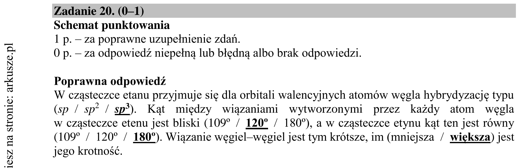 Matura dodatkowa, czerwiec 2018, odpowiedź do zadania 20