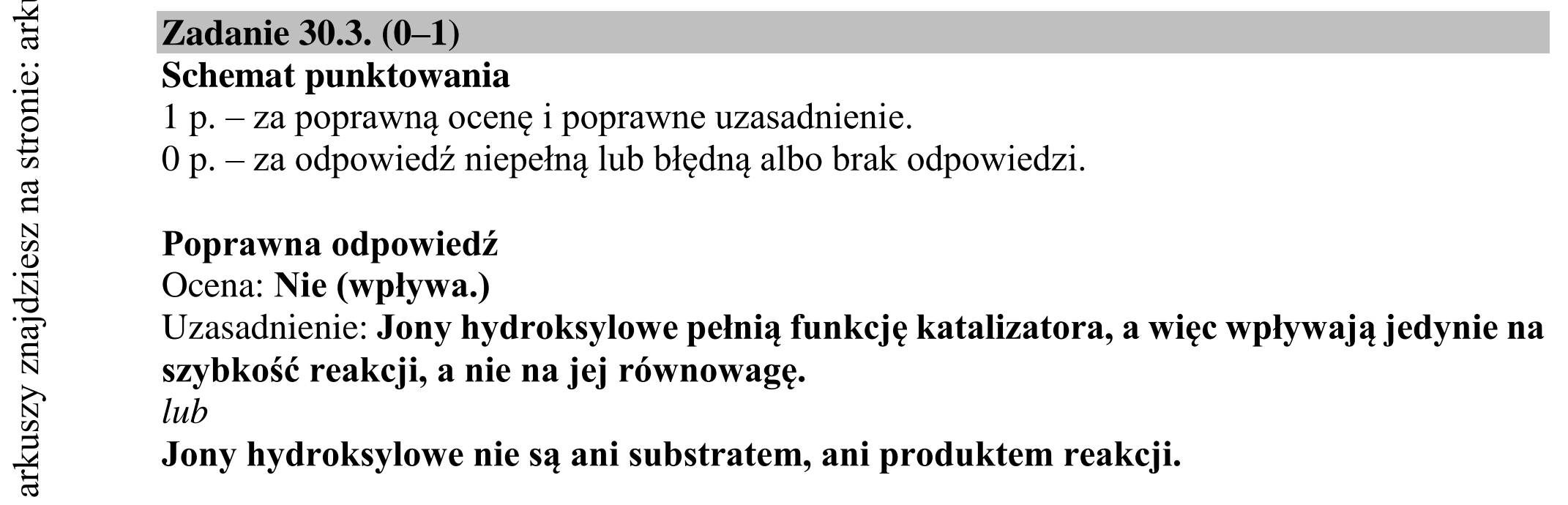 Matura dodatkowa, czerwiec 2018, odpowiedź do zadania 30.3